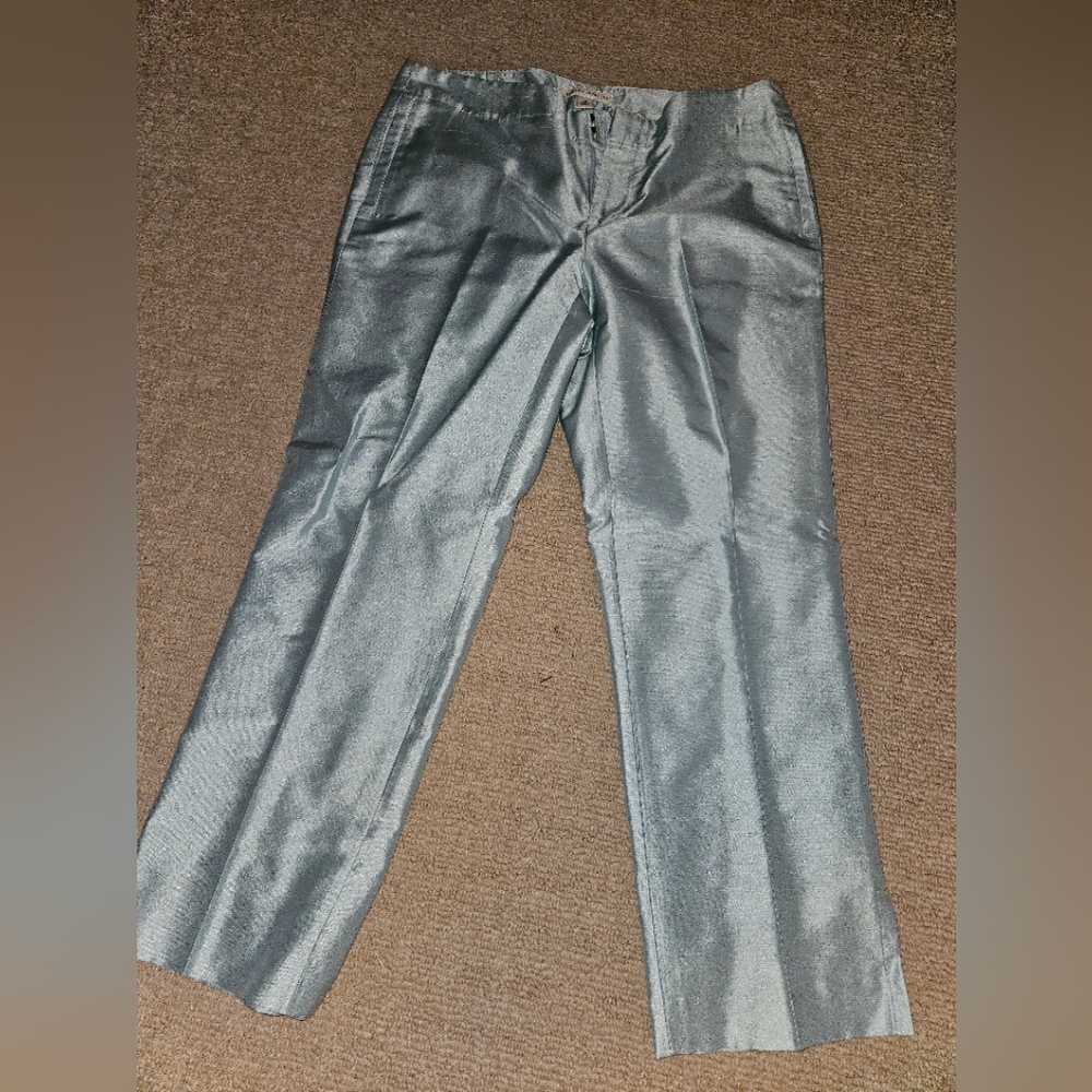 Teal cropped pants from Banana Republic